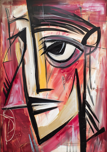 Peinture rythmique en noir et blanc