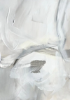CollageDepot's bc 044 - abstract schilderij met brede, vegende penseelstreken in wit- en grijstinten, met subtiele hints van beige en minimale zwarte accenten. De compositie is dynamisch en vloeiend en roept beweging op.-